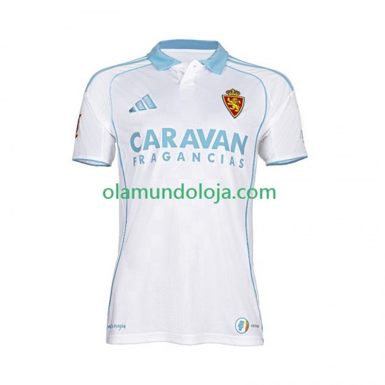 Camisola Real Zaragoza Homem Equipamento Primeiro 2025-2026 Manga Curta